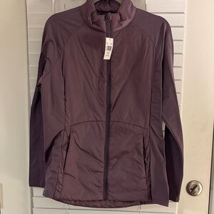 NWT Women's Stylish Hazel Plum Athletic Soft Lightweight Full Zip Jacket SZ L
